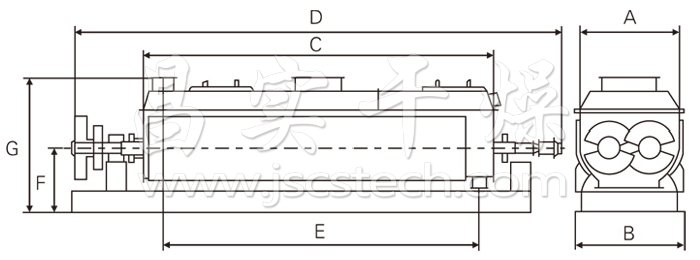 空心槳葉干燥機結(jié)構(gòu)示意圖